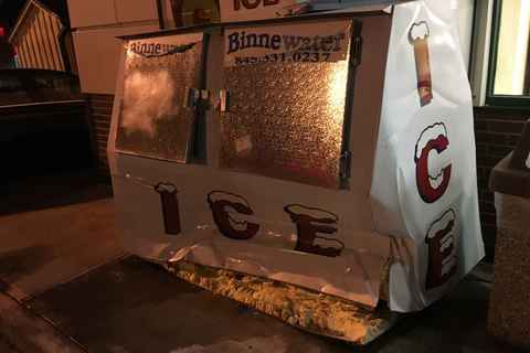 This gas station has crushed ice